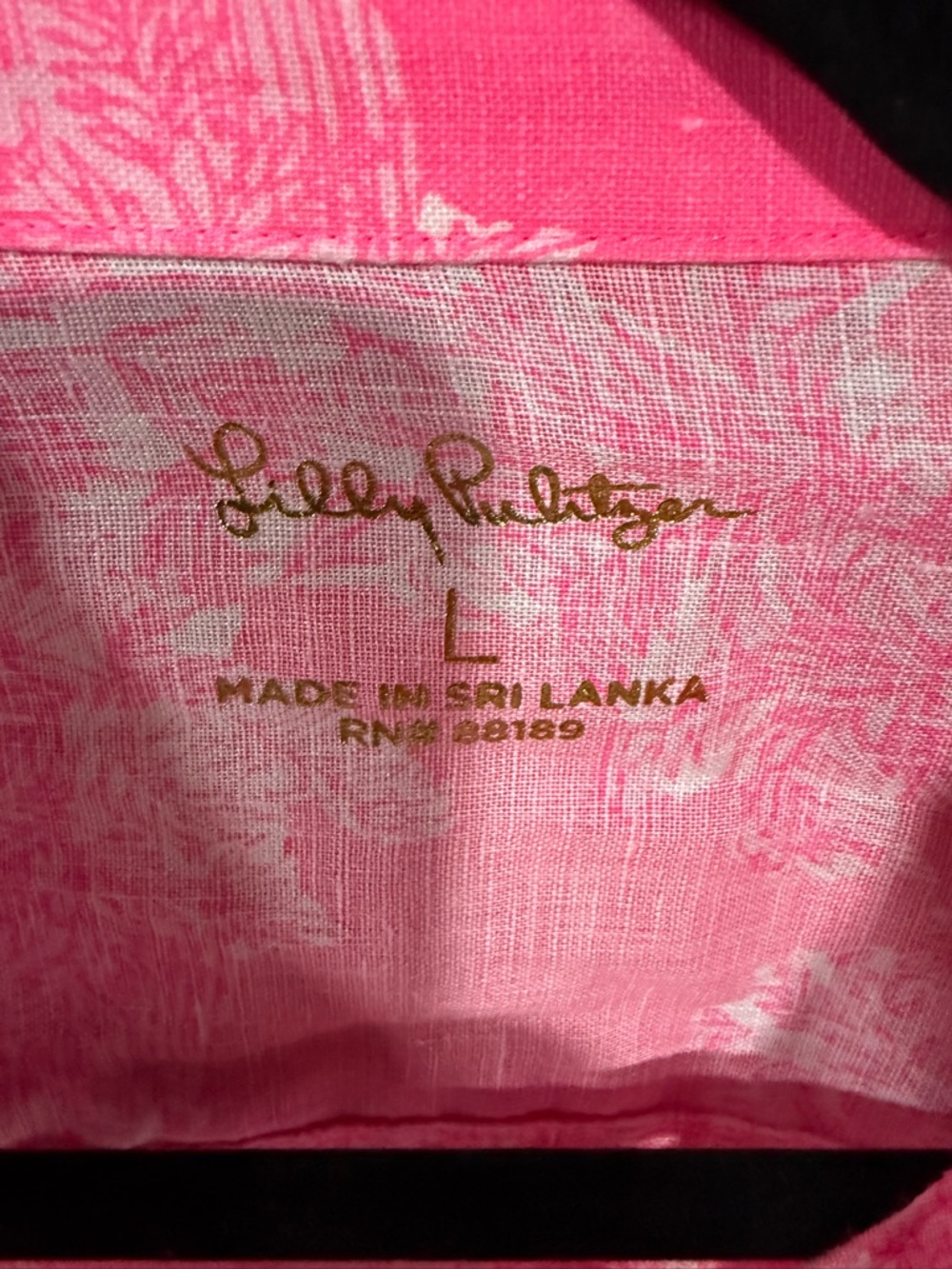 Lilly Pulitzer Bright Pink Scenic Print Button-Down Shirt - Picture 2 of 3